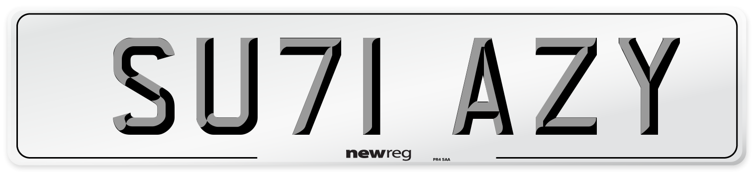 SU71 AZY Number Plate from New Reg